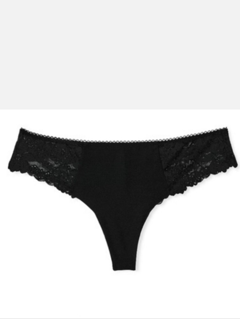 Victoria's secret pink BLACK LACE no show VERY SEXY thong panty SMALL